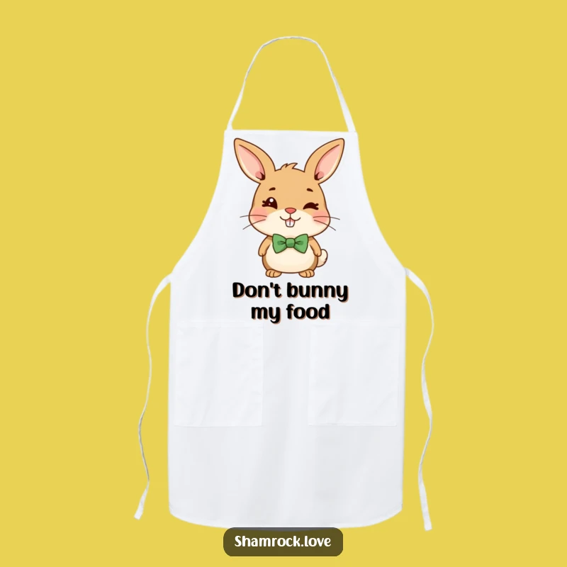 Funny Bunny Bow Tie Wink Apron: Cheerful Kitchen Fun & Mischief Gift