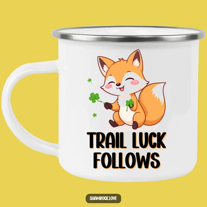 Funny Fox Shamrock Camping Mug - Lucky Brews for Outdoor Adventures