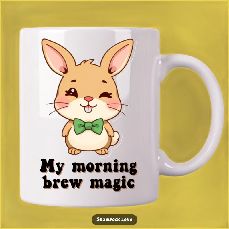 Funny Bunny Bow Tie Wink Mug: A Cheerful & Mischievous Gift for Bunny Lovers