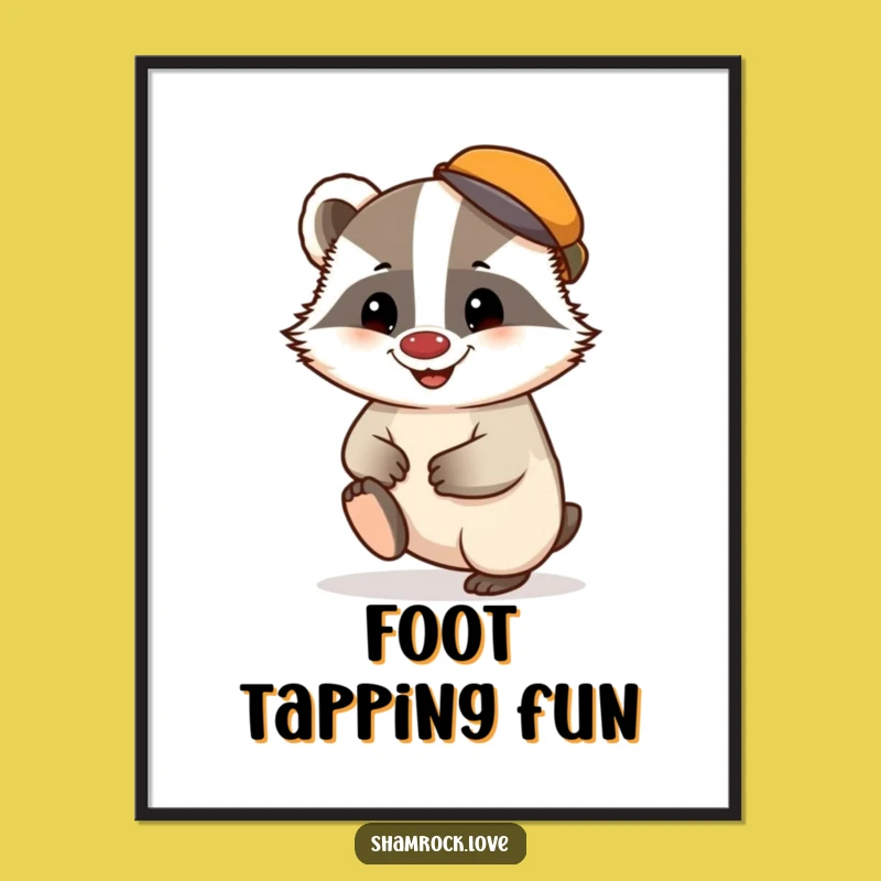 Funny Badger Cap Grin Digital Art: Printable Mischief & Humor Gift