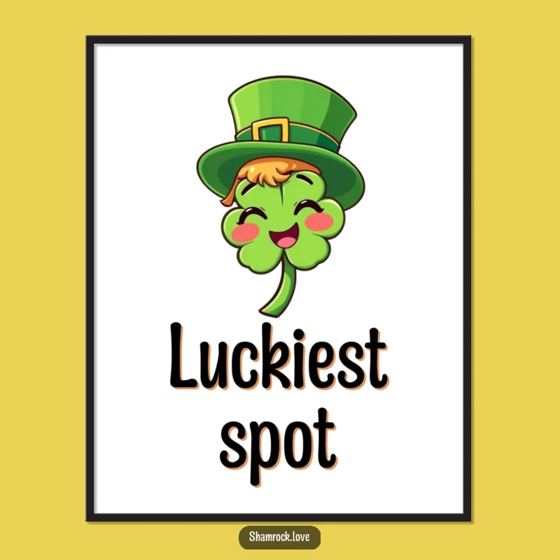 Funny Leprechaun Shamrock Poster - Playful St. Patrick's Day Art