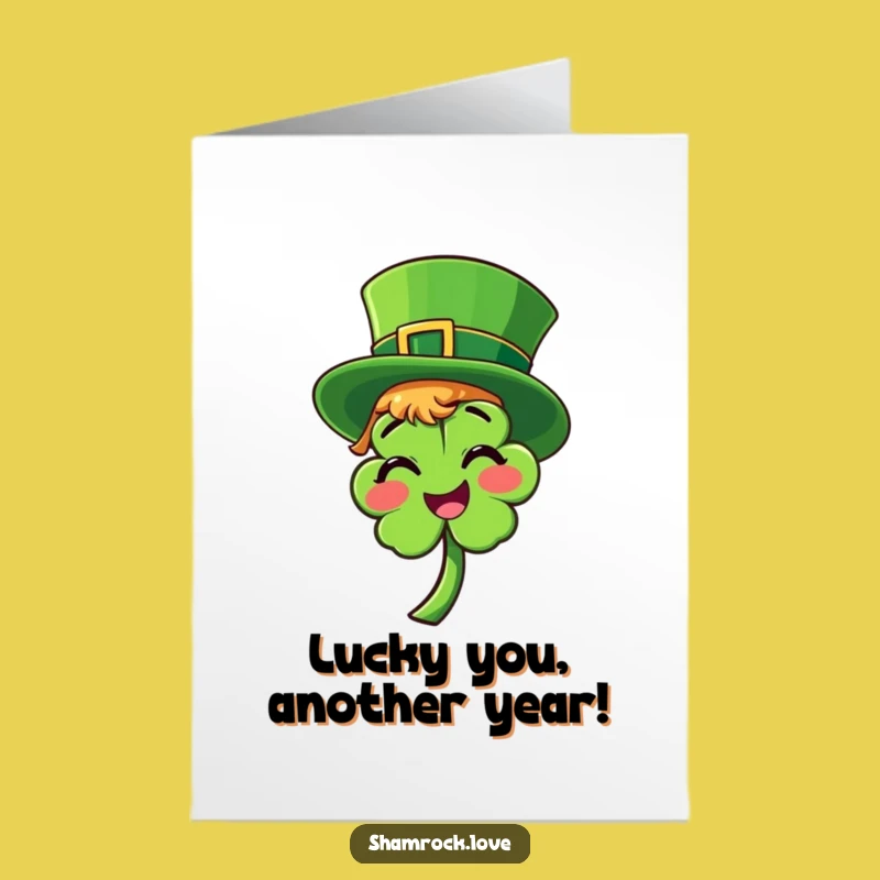 Free Printable Birthday Card: Lucky Shamrock Fun - Downloadable Gift