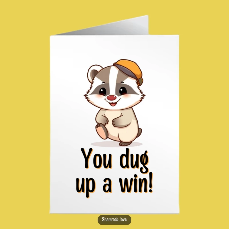 Free Printable Congrats Card: Badger Cap Tap Funny Downloadable Gift