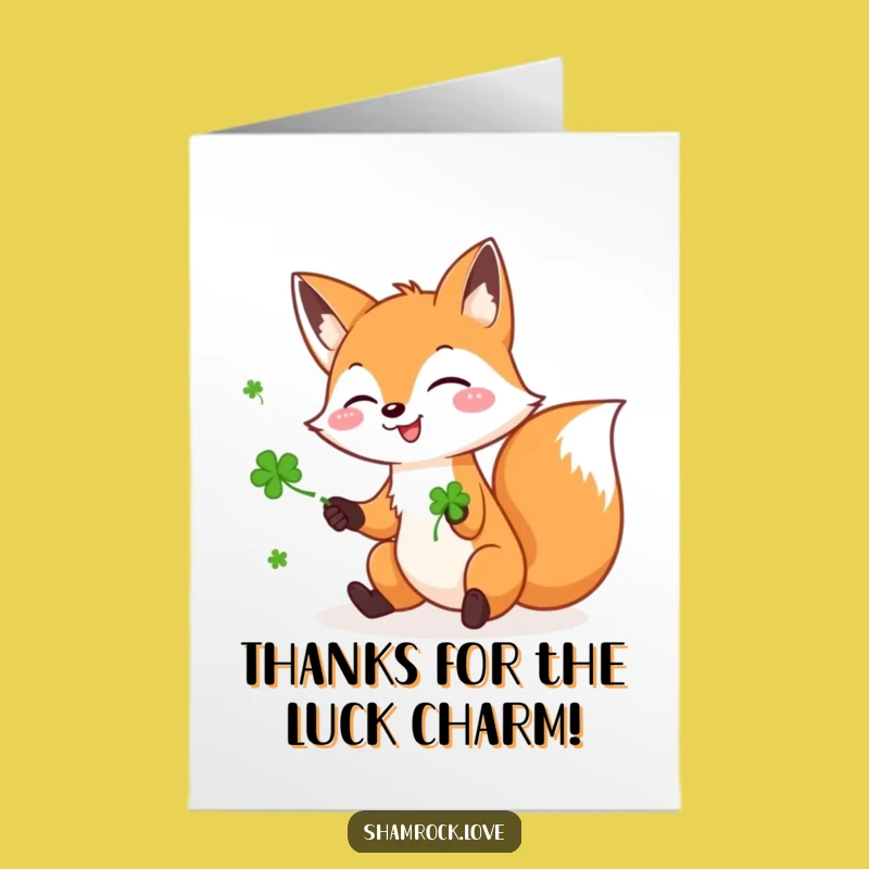 Free Printable Thank You Card: Lucky Fox Juggling - Downloadable Gratitude with a Fun Twist