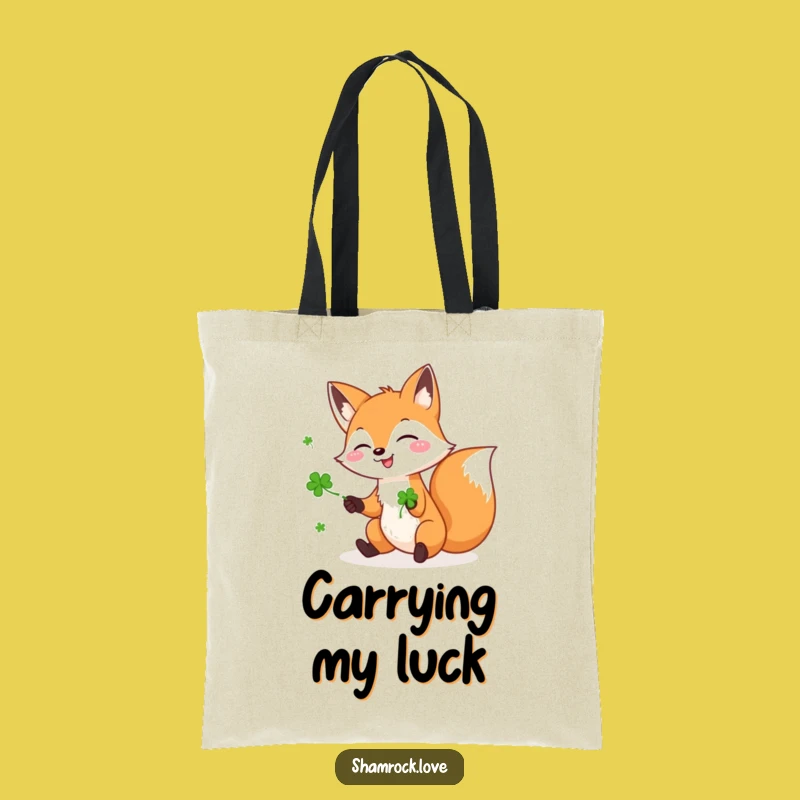 Funny Fox Shamrock Tote Bag - Carry Your Luck in Style