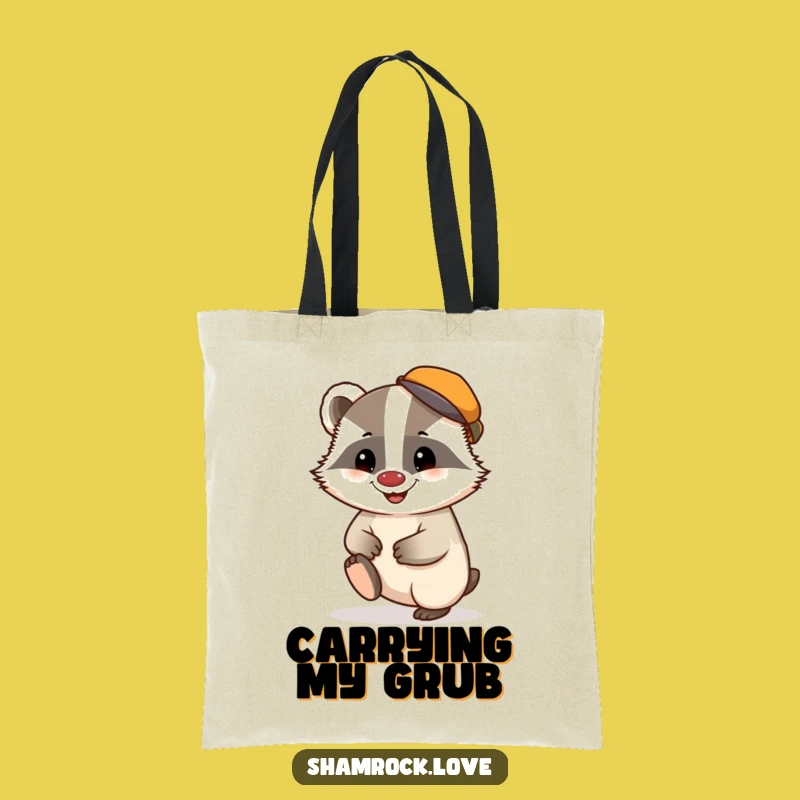 Funny Badger Cap Grin Tote Bag: Stylish & Mischievous Accessory Gift